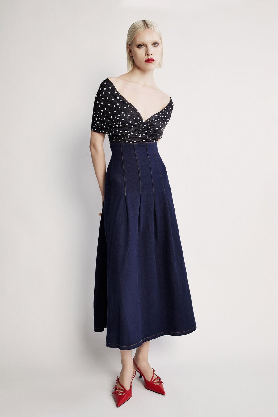VESPERA SPOT MESH BODYSUIT in colour BLACK SPOT