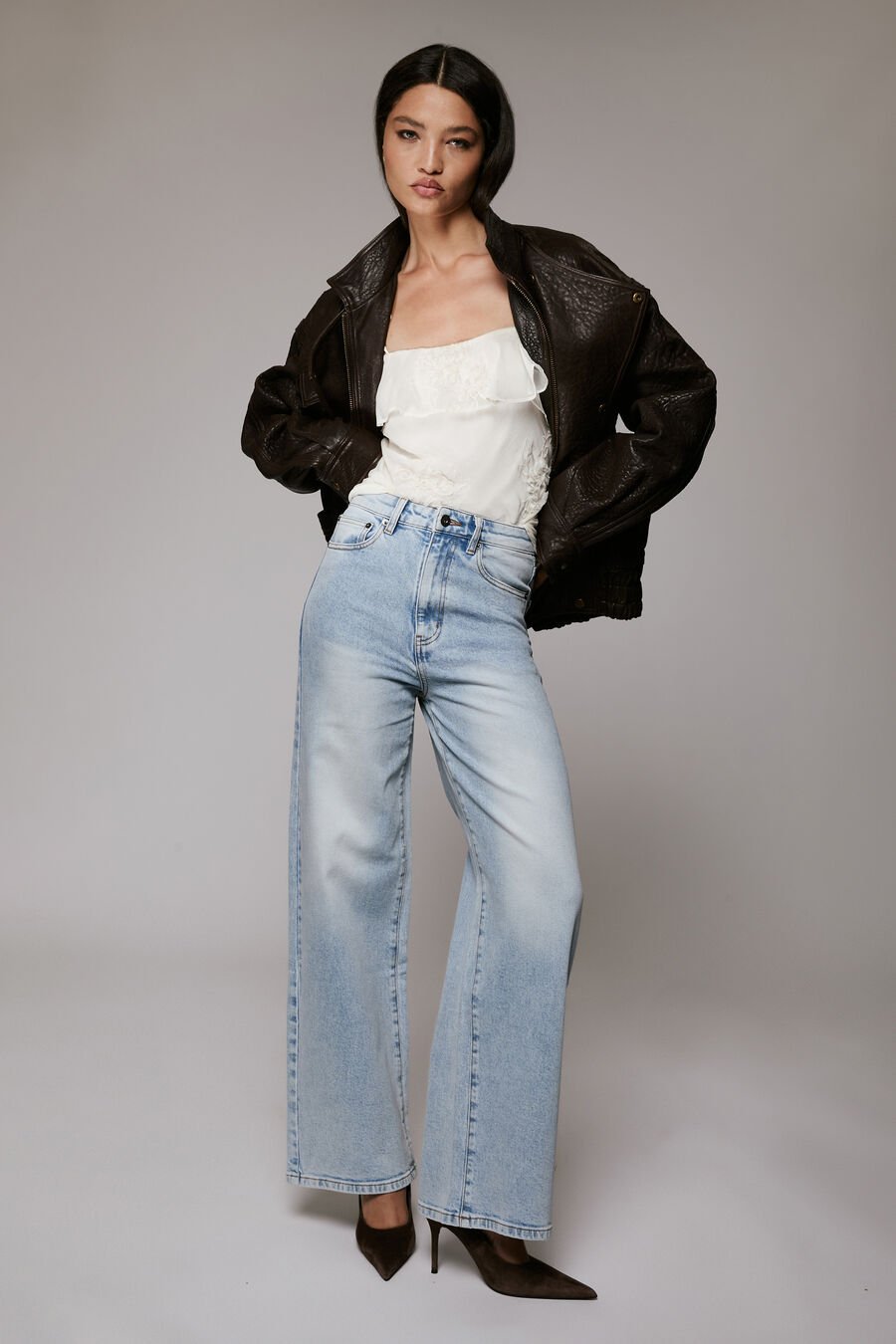 HEIDI WIDE LEG JEAN in colour Light Denim