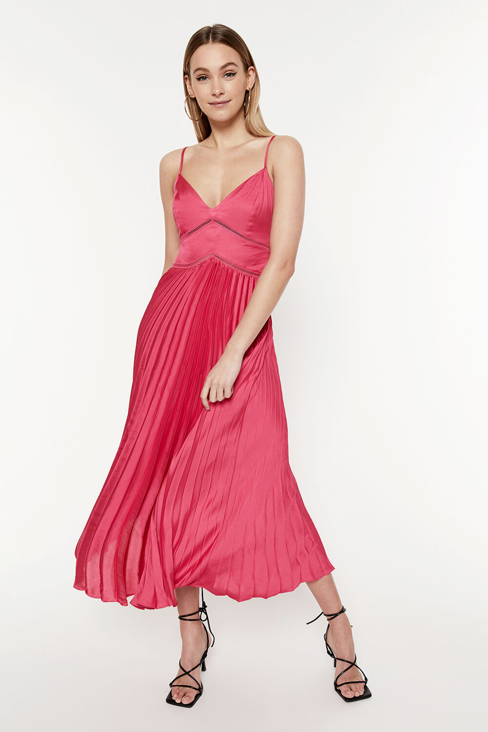 Bardot pleated dress deals