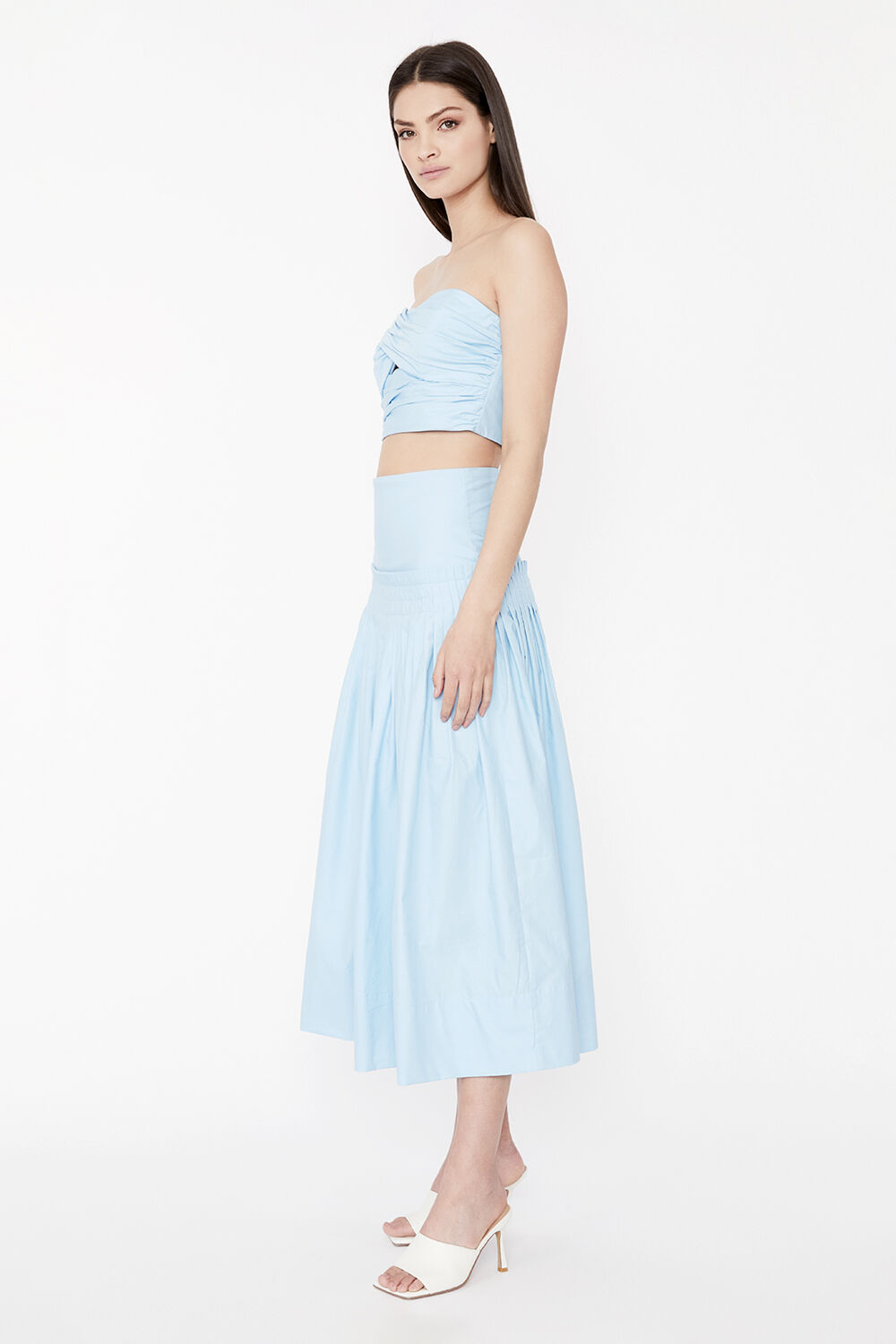 JADA MIDI SKIRT in colour CERULEAN