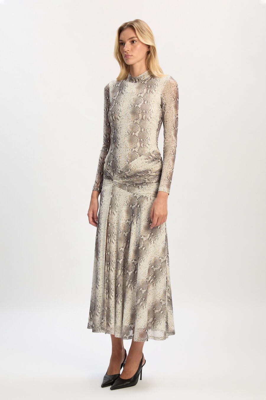 Lea Printed Mesh Dress