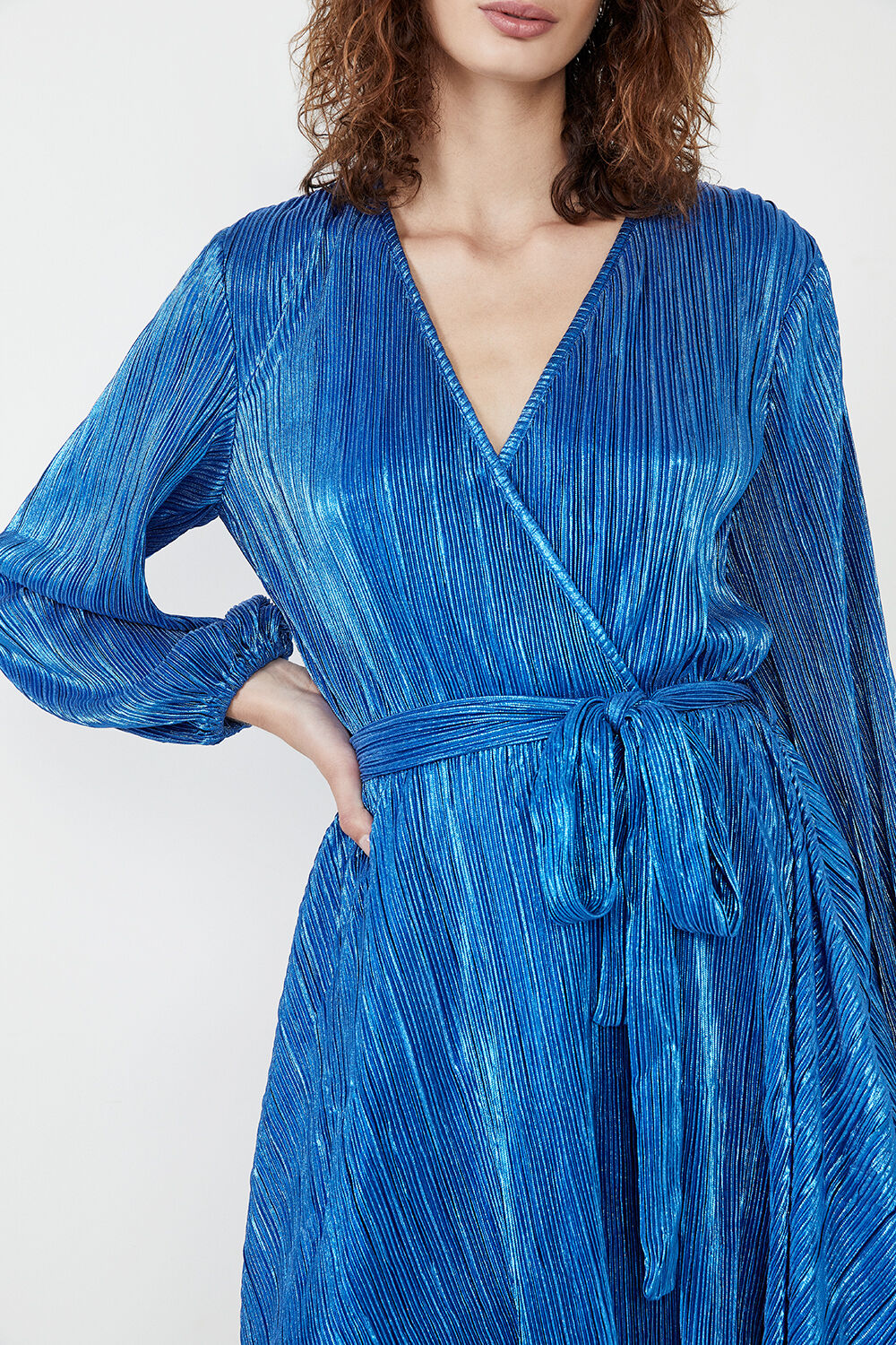 BELLISSA PLEAT DRESS in colour DAZZLING BLUE
