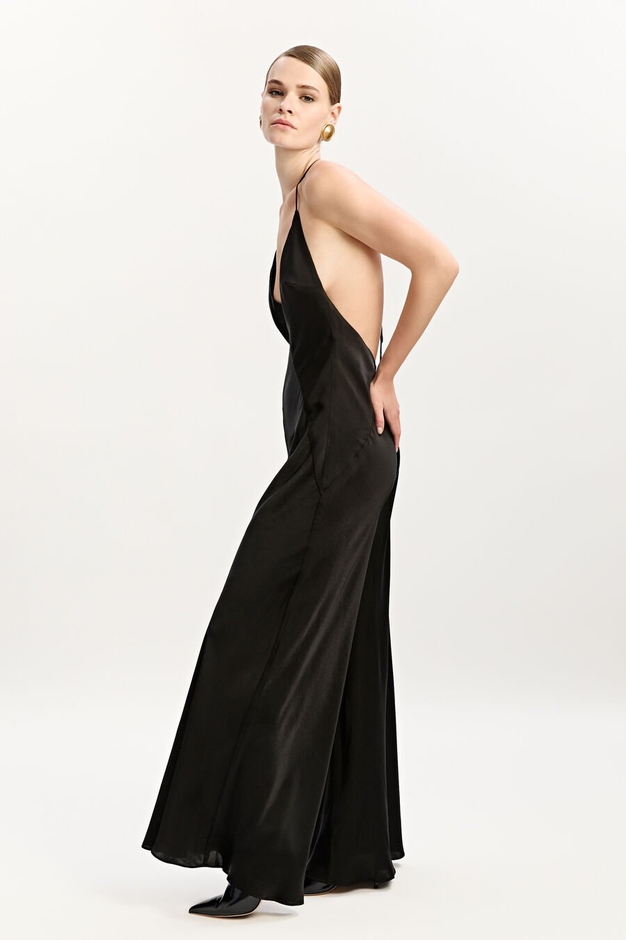 KEATON HALTER JUMPSUIT in colour BLACK