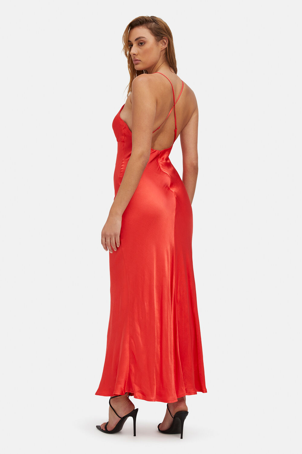 ZURI SLIP DRESS in colour GEORGIA PEACH