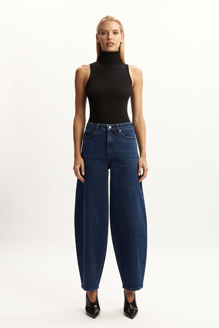 ROLL NECK RACER BODYSUIT in colour BLACK