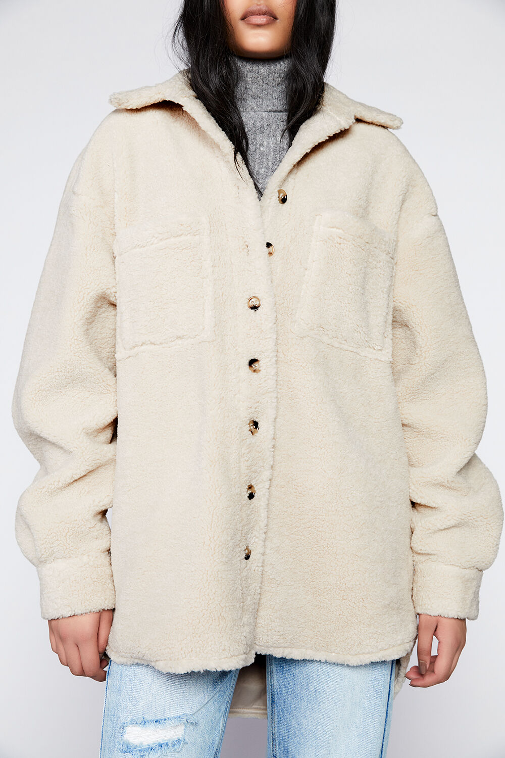 MARCELLA TEDDY SHACKET in colour EGRET