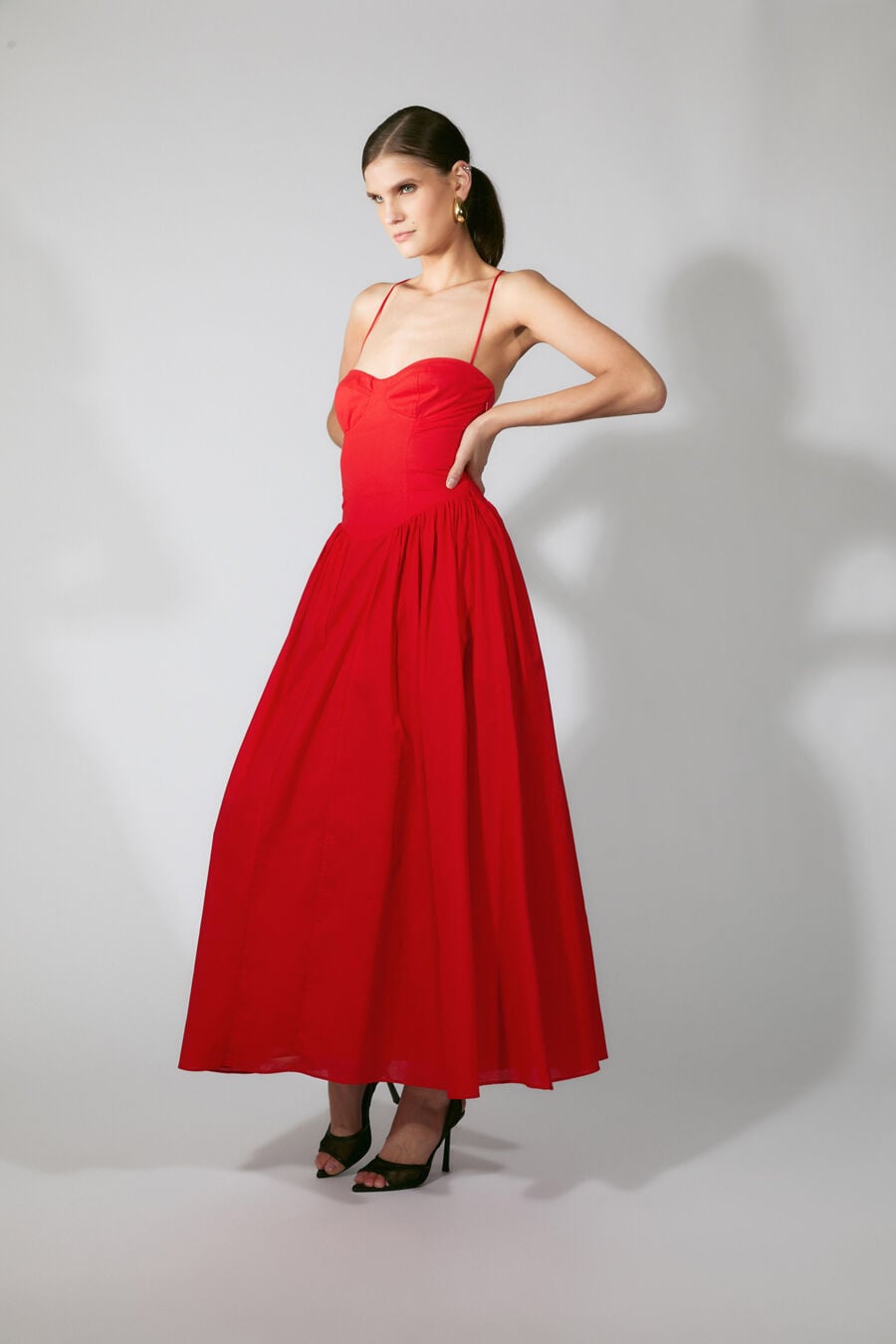 bardot fire red dress Bardot