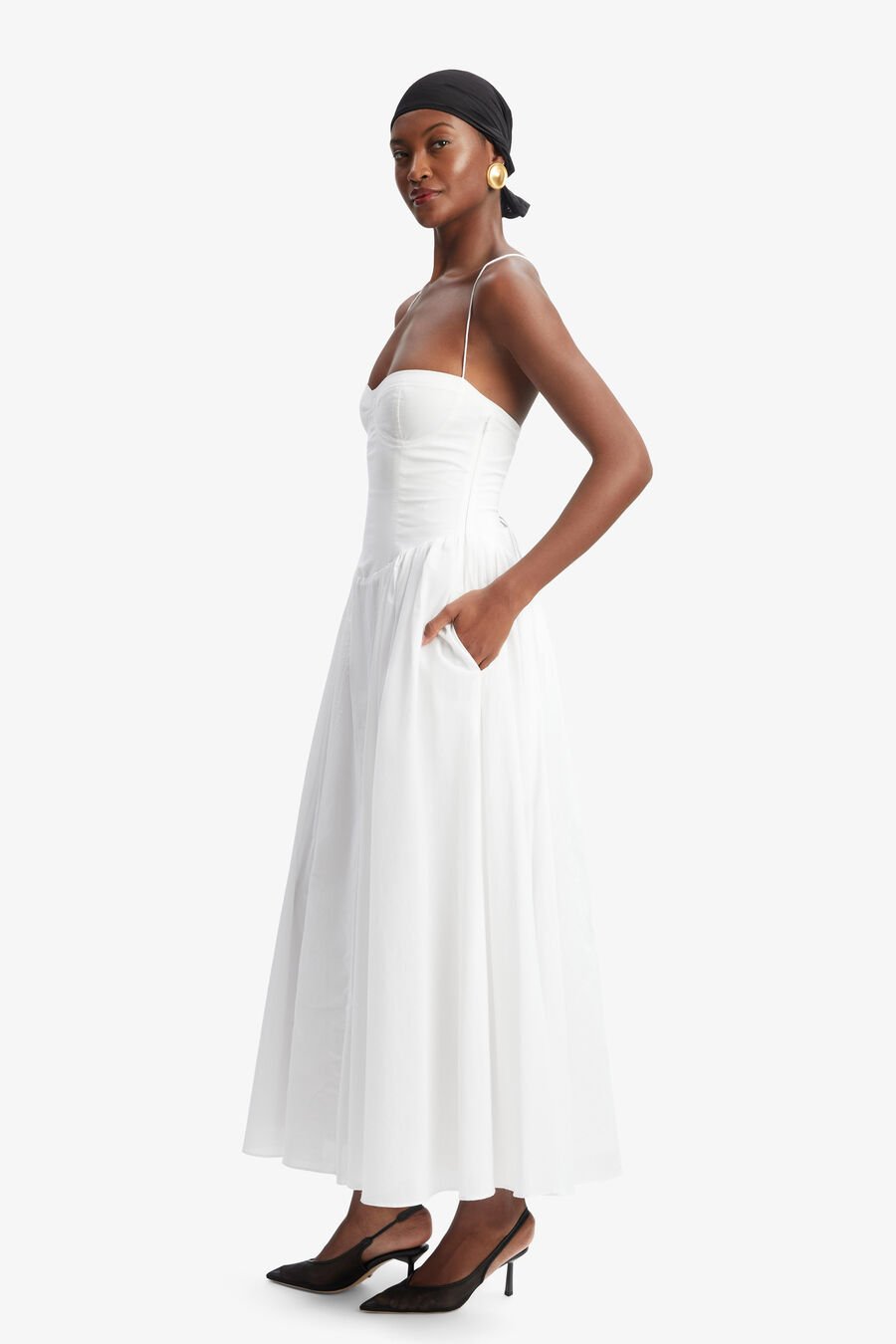 ESTIE COTTON MAXI DRESS in colour Orchid White