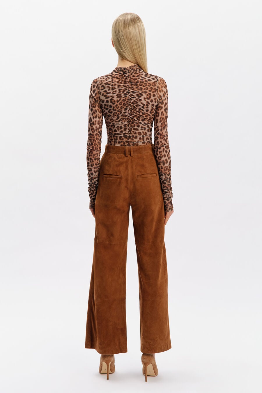 EVINA GENUINE SUEDE PANT in colour Russet