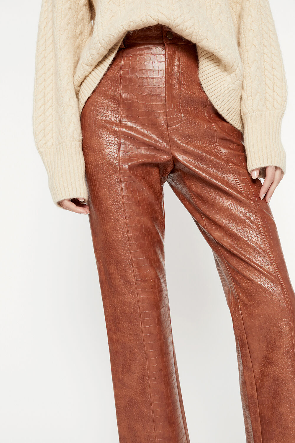 Croc leather pants shop