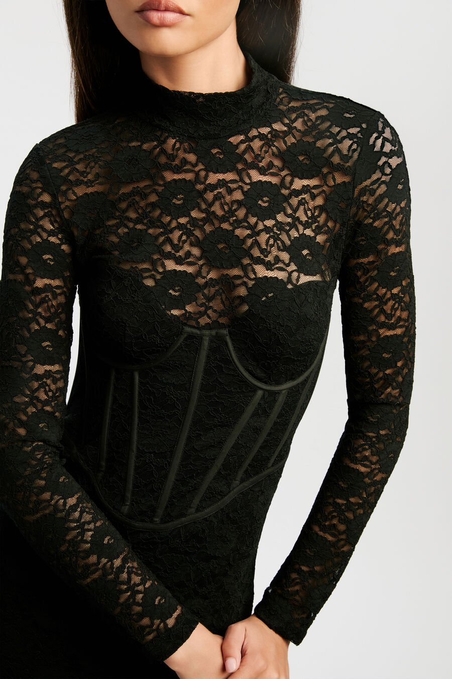 Carmen Lace Corset Midi Dress