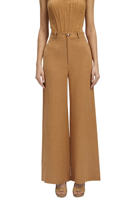 ENYA LINEN PANT in colour HONEY MUSTARD