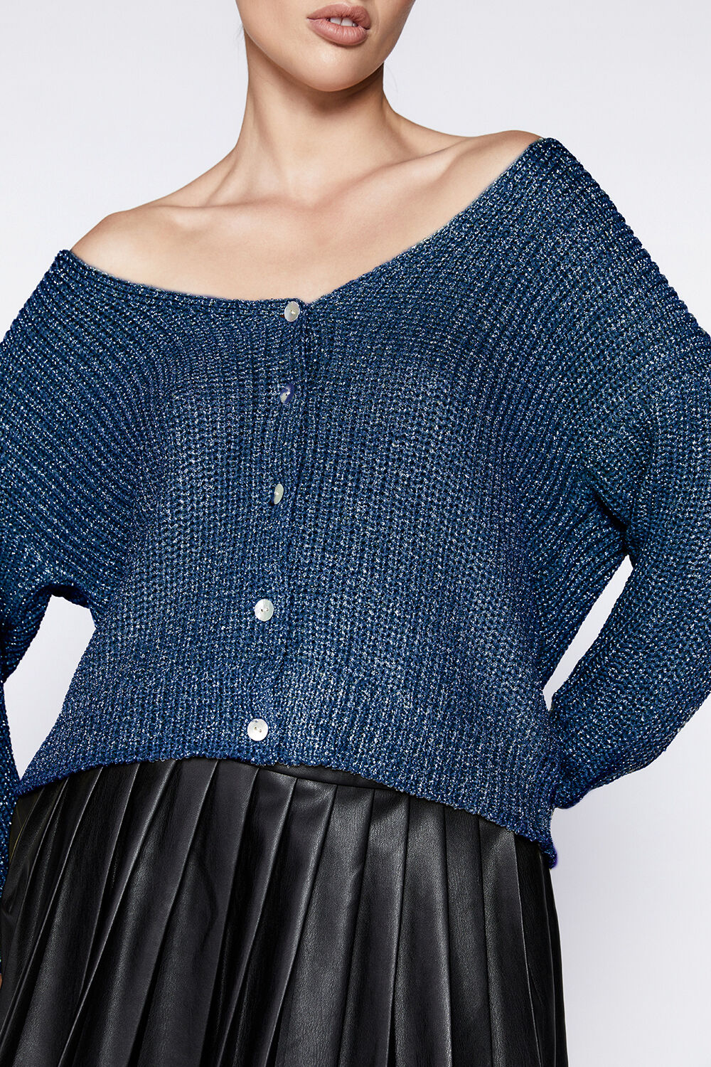 LUREX KNIT CARDI in colour DAZZLING BLUE