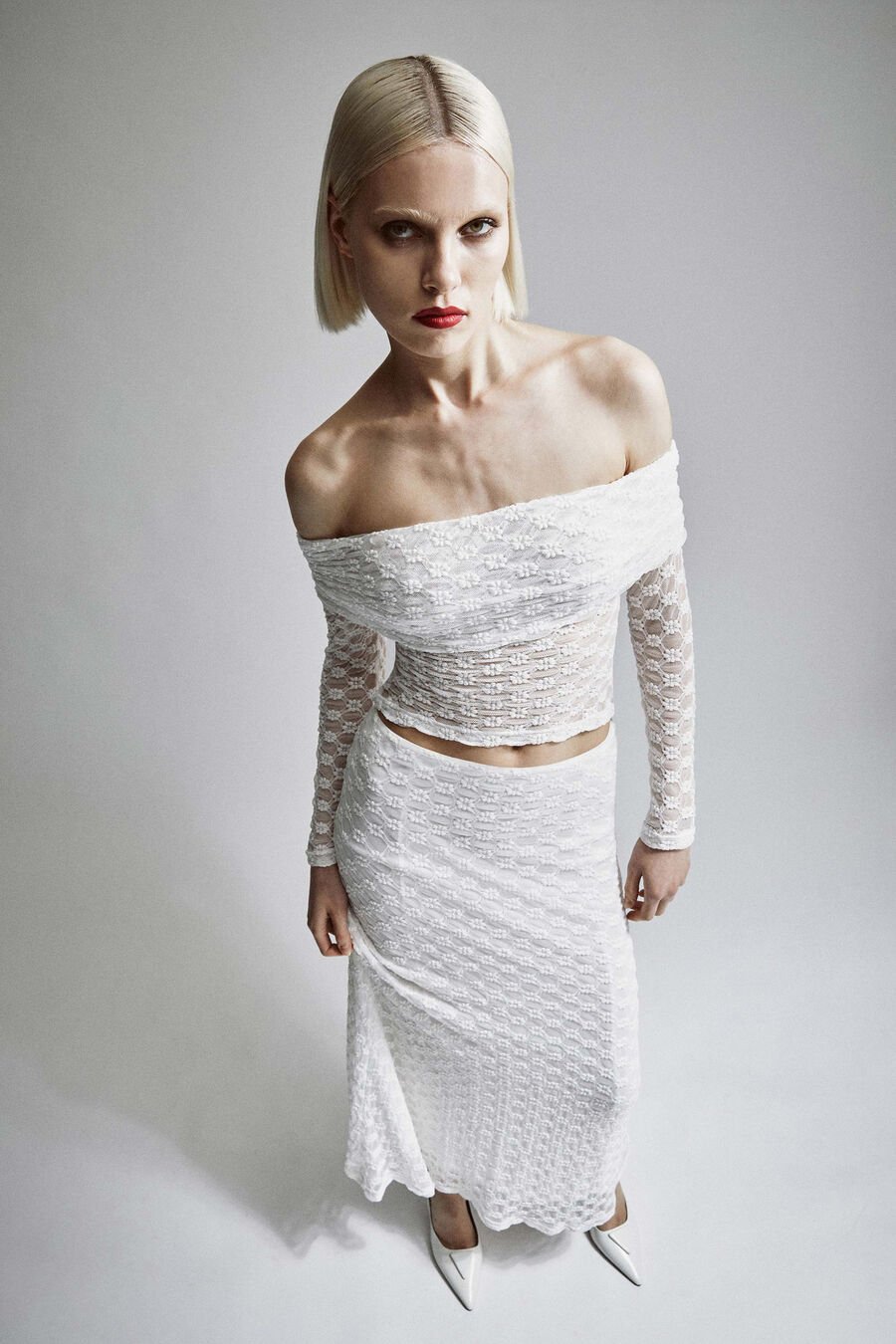ADONI MID RISE MAXI SKIRT in colour ORCHIDWHT