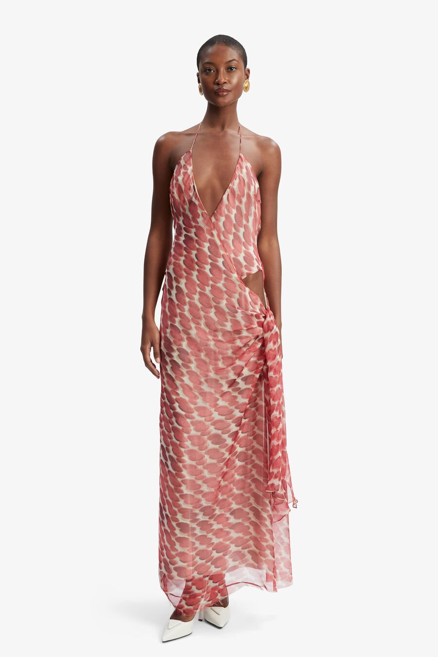 CYREL PRINTED MAXI DRESS in colour RED SPOT