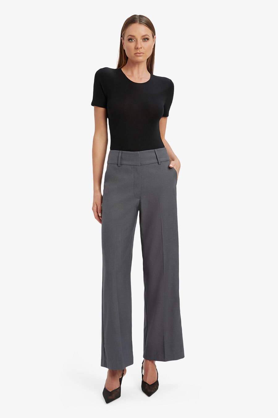 MAIKA STRAIGHT LEG PANT in colour DARK GREY