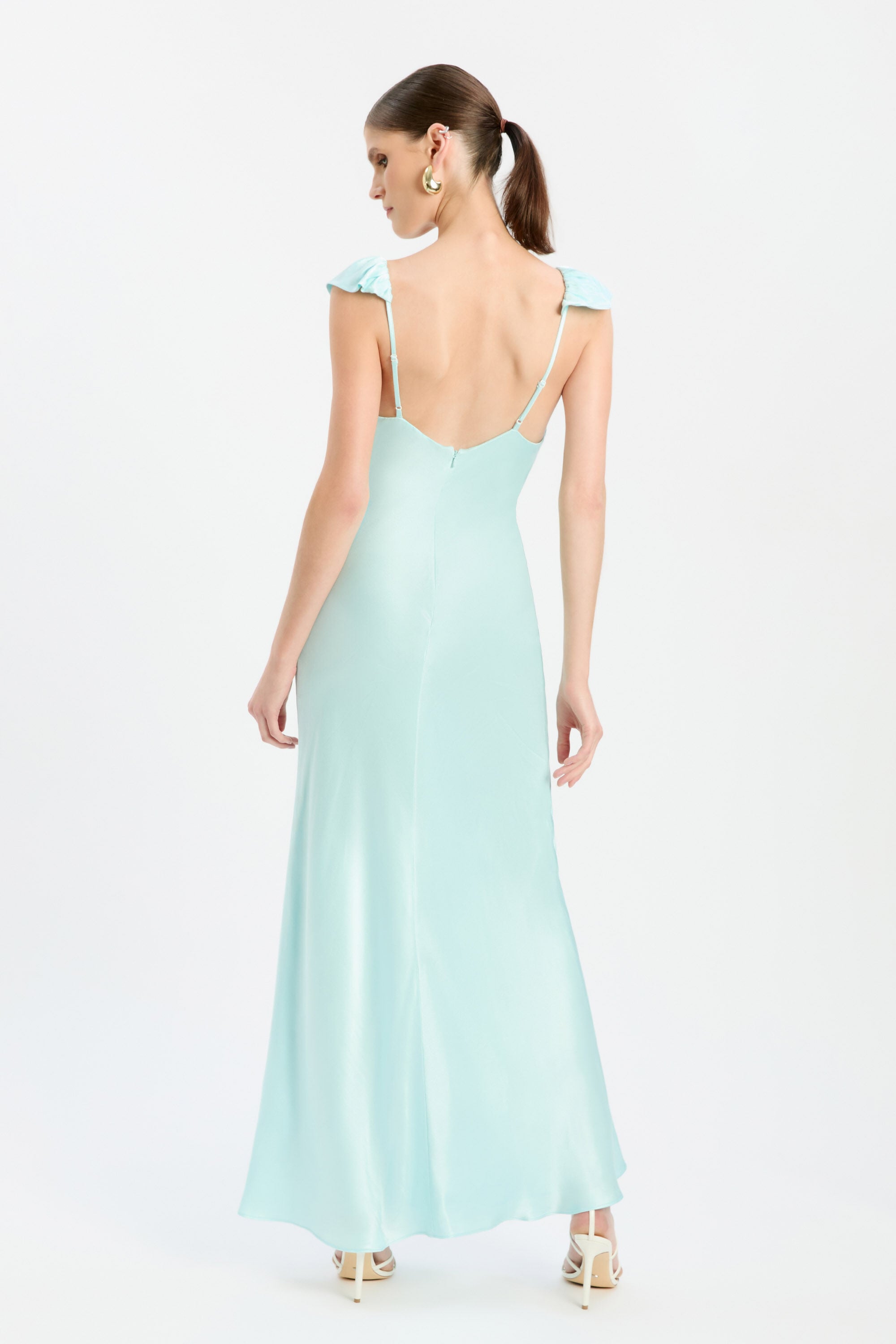 chinese dress ladies Jessica Tiered Flounce Sleeveless Mini Dress, M / Neutrals main image 1