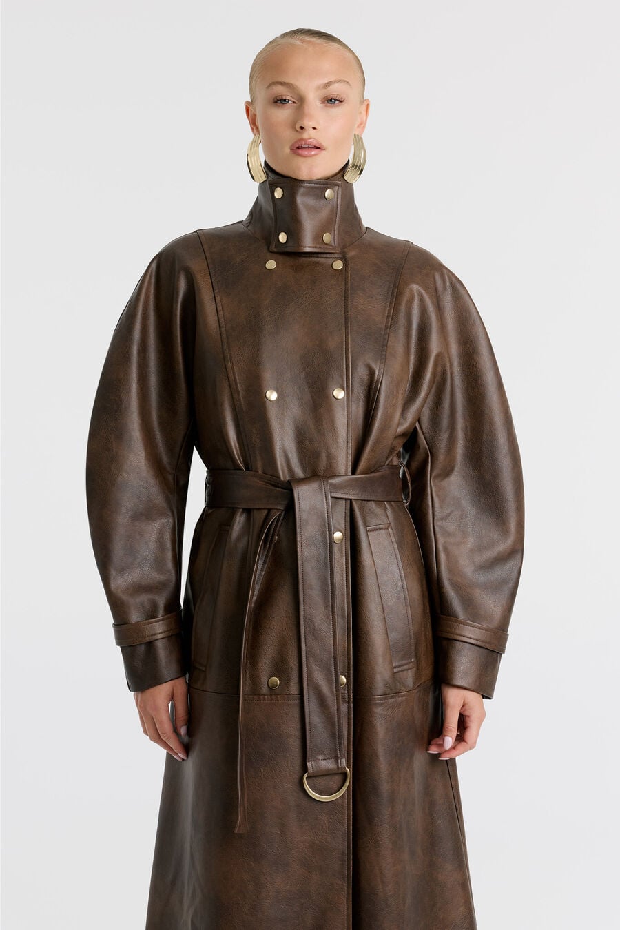 Milana Vegan Leather Trench