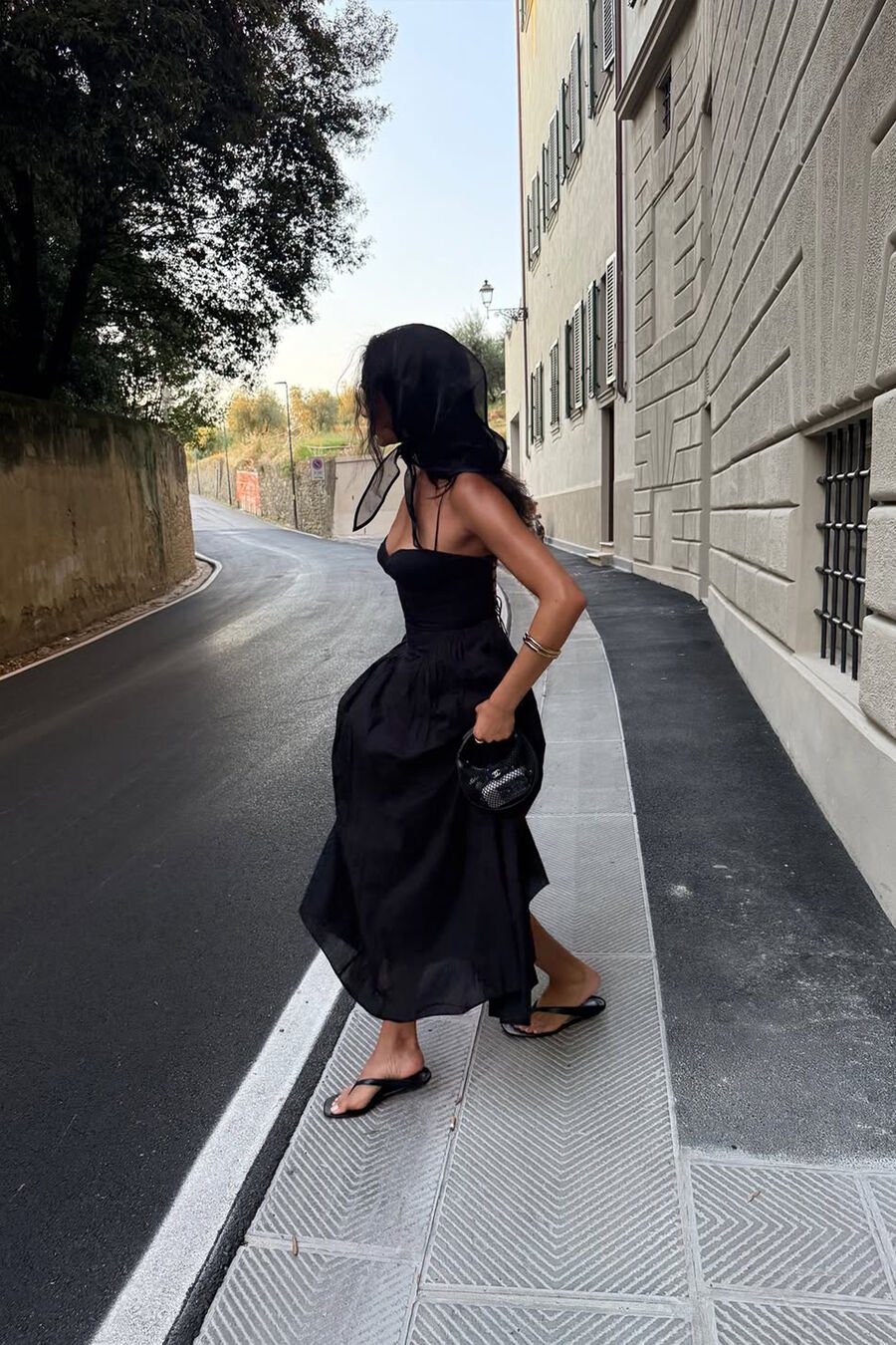 ESTIE COTTON MAXI DRESS in colour BLACK