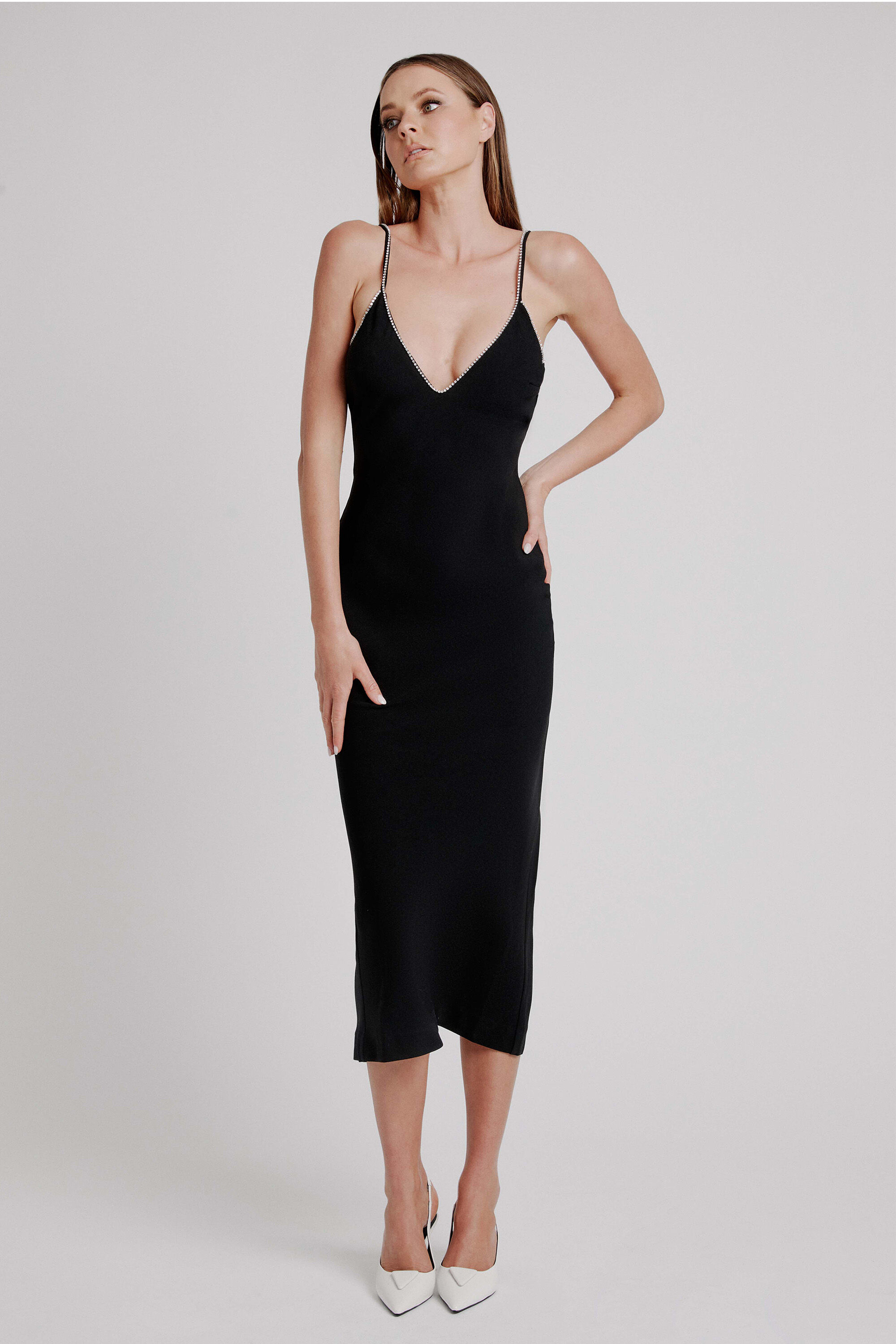 Vira Diamonte Dress In Black Bardot