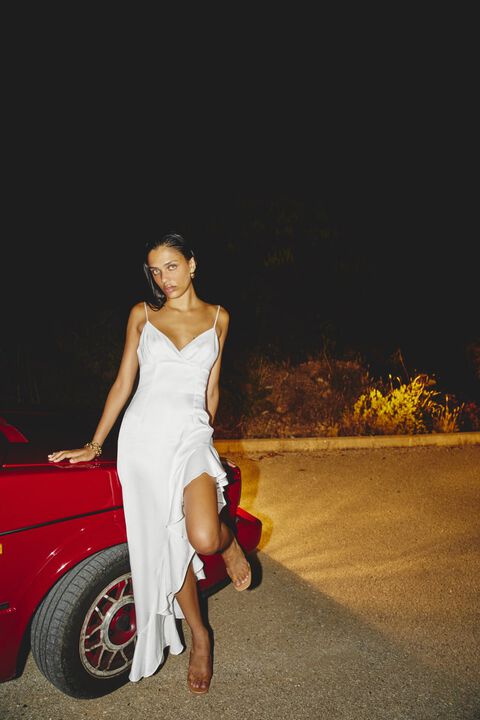 EMBER MIDI DRESS in colour CLOUD DANCER