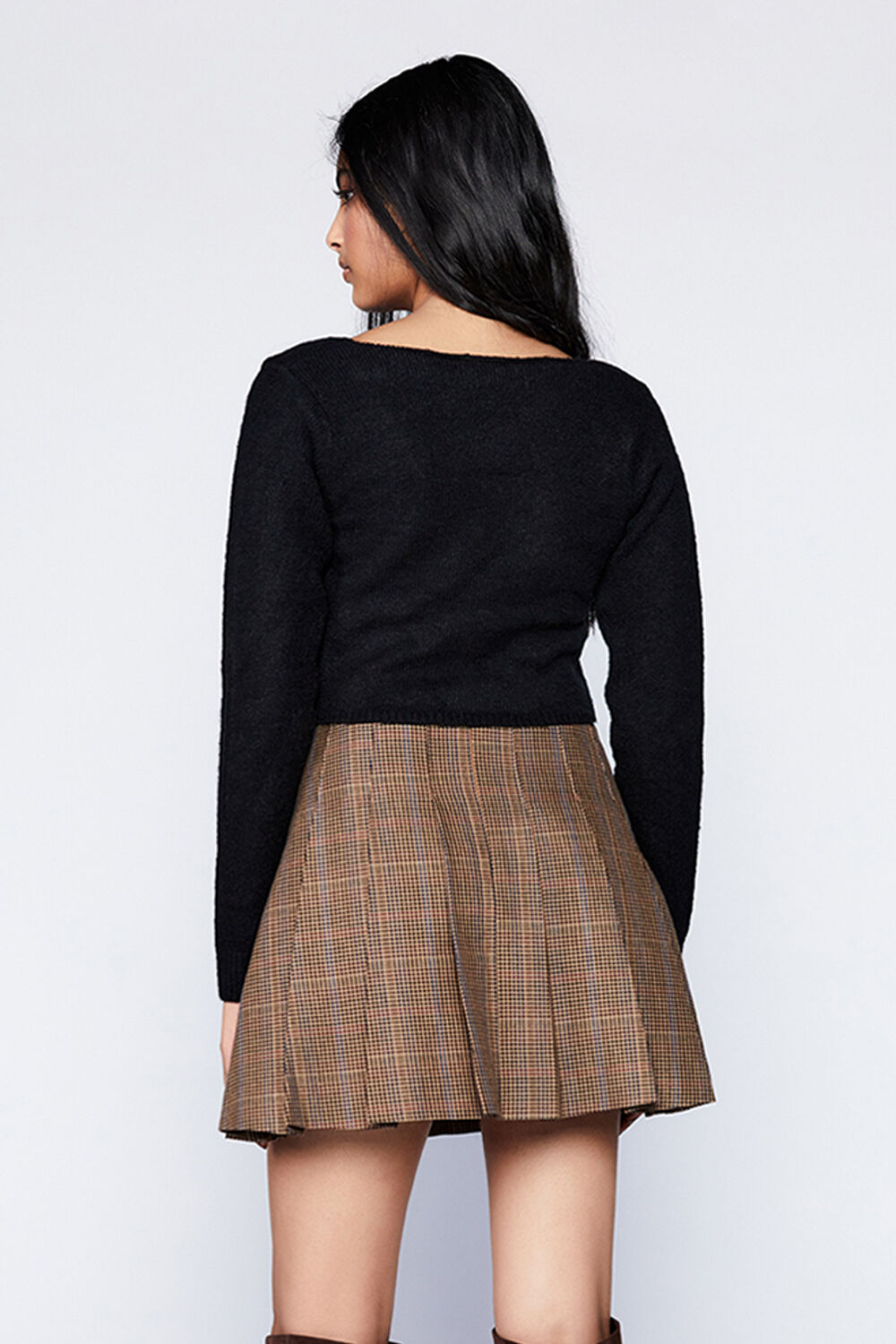 Pleated Denim Mini Skirt - sosorella