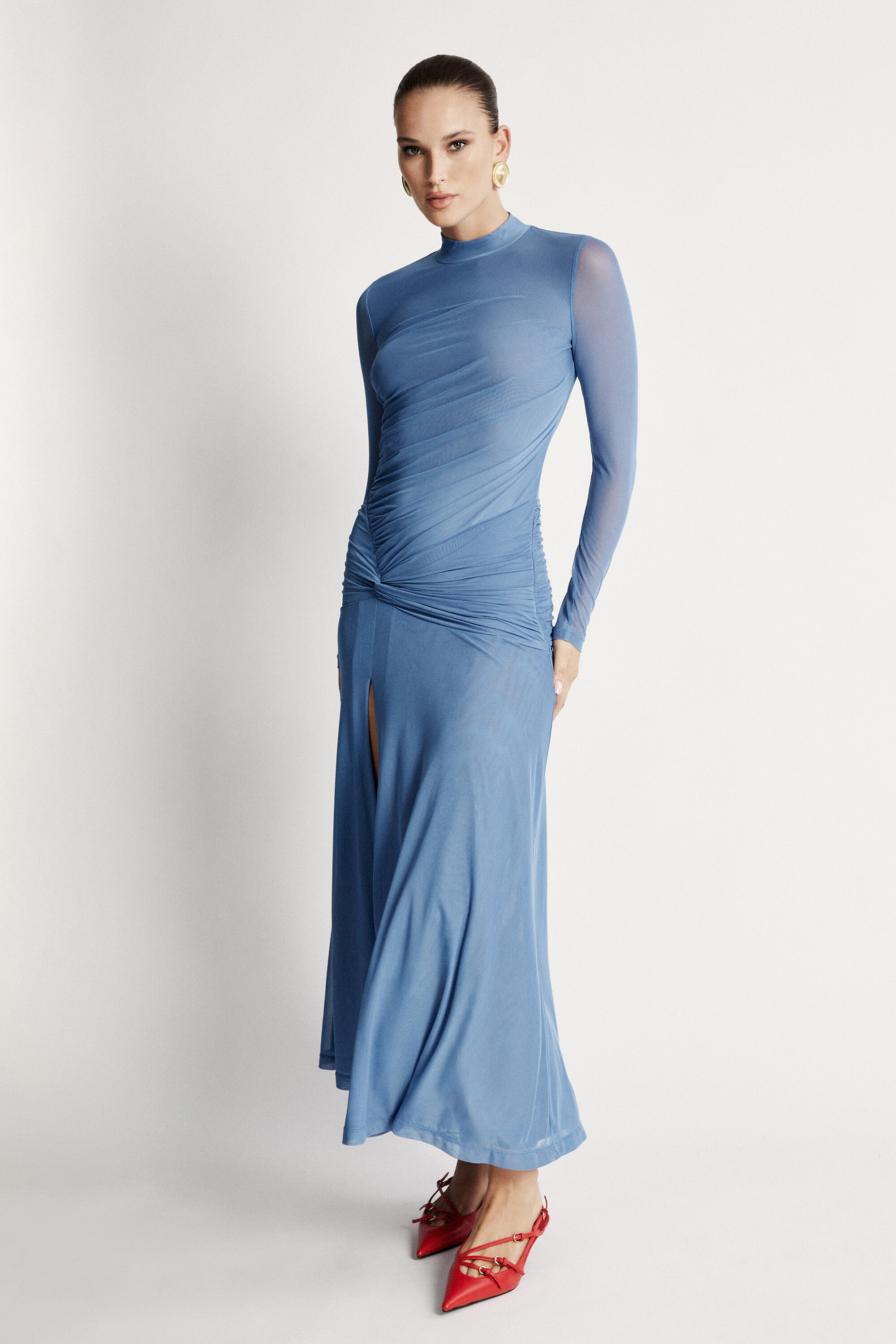 Bardot dusty blue dress 2025