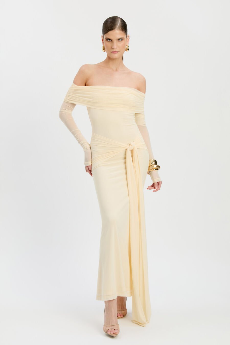 Selina Tie Front Mesh Dress