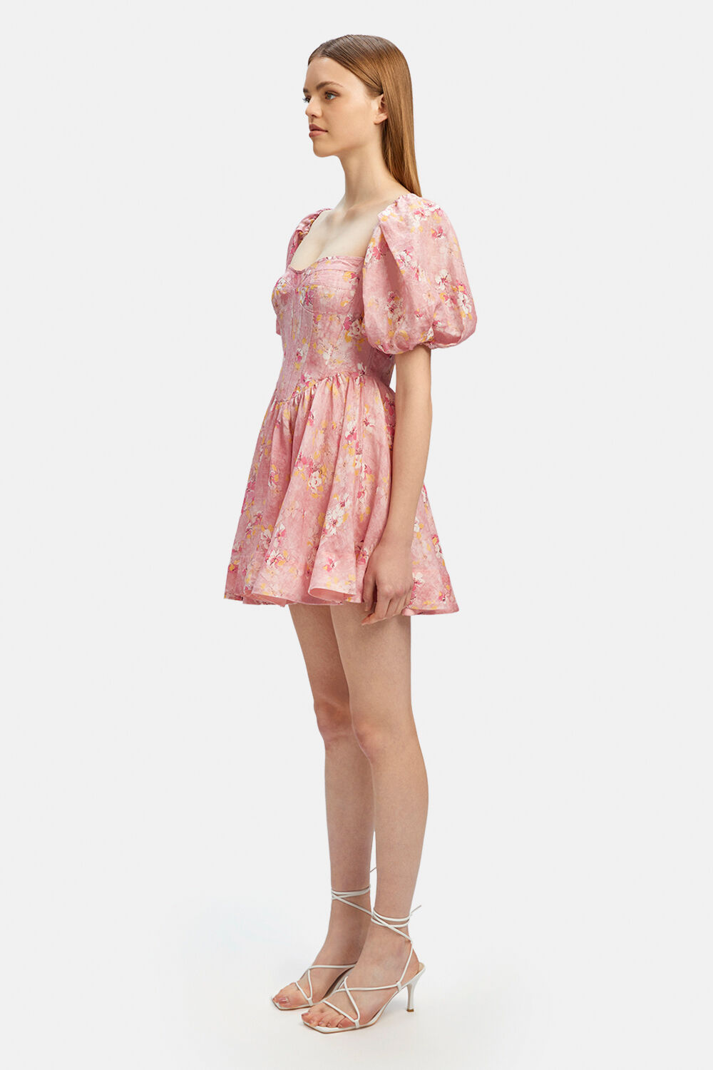 KIAH CORSET MINI DRESS in colour PINK T DYE