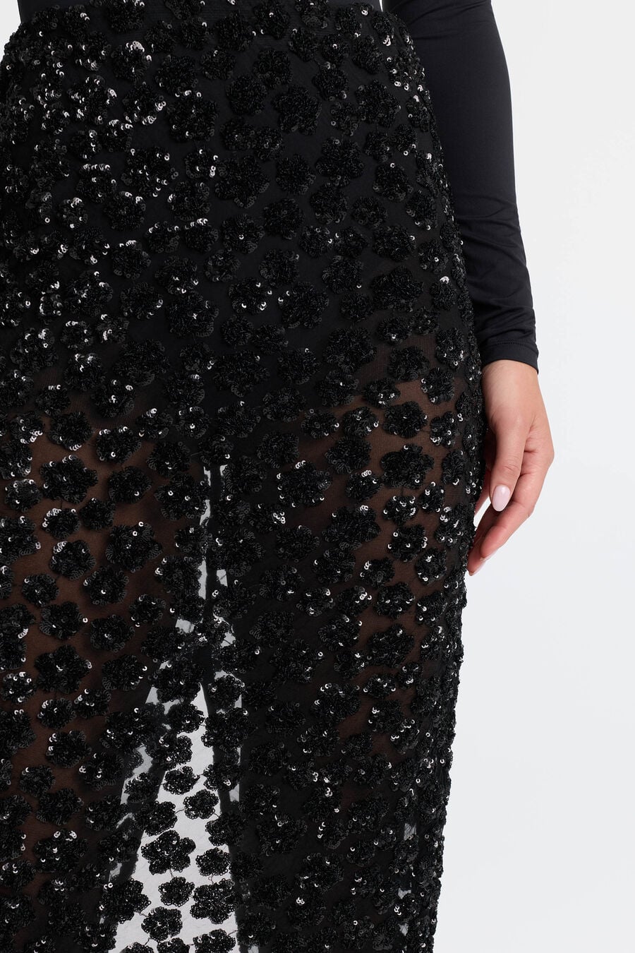 Sienna Sheer Sequin Midi Skirt
