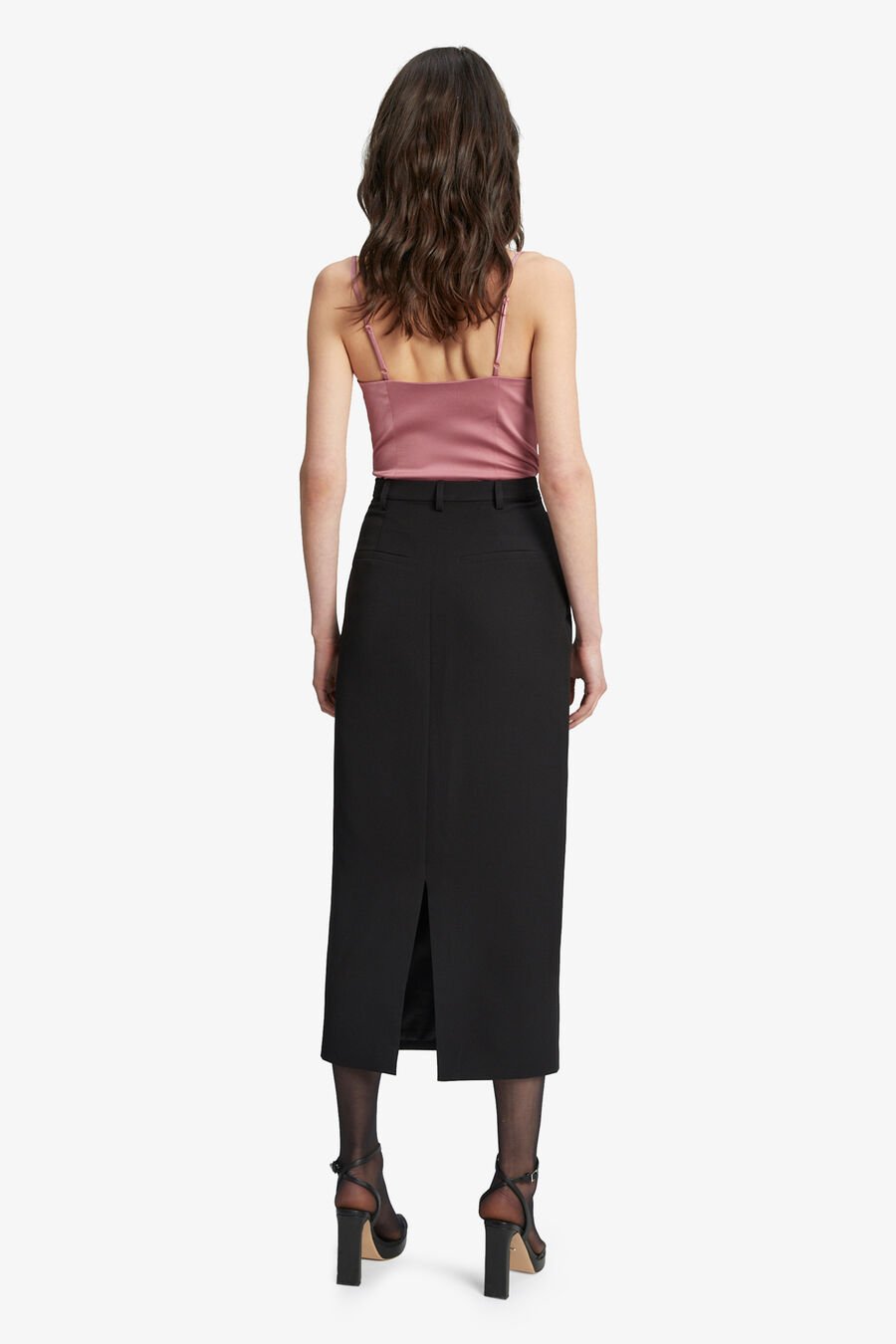 TAILORED MIDI SKIRT in colour BLACK