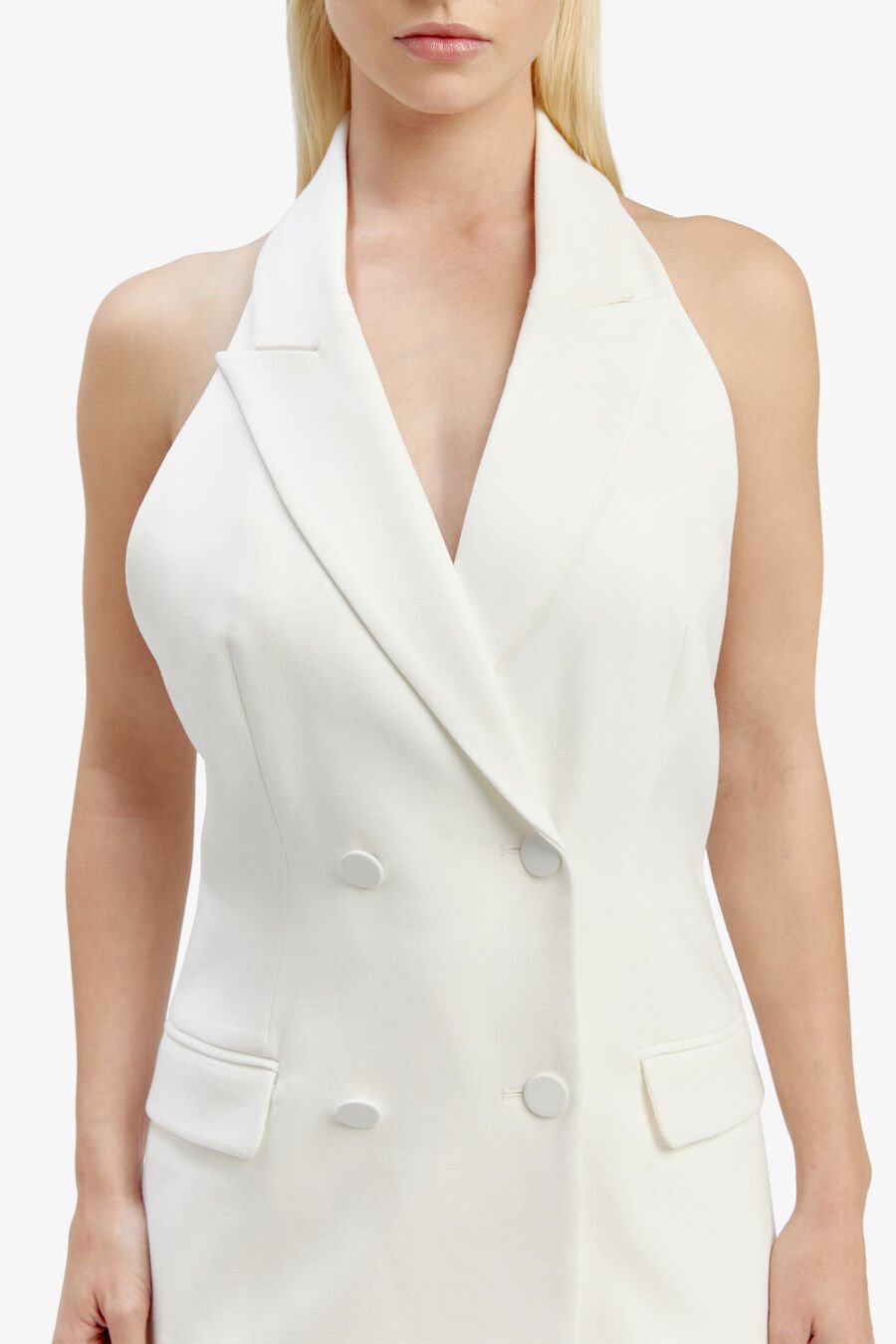 FREYA LONGLINE VEST in colour Orchid White