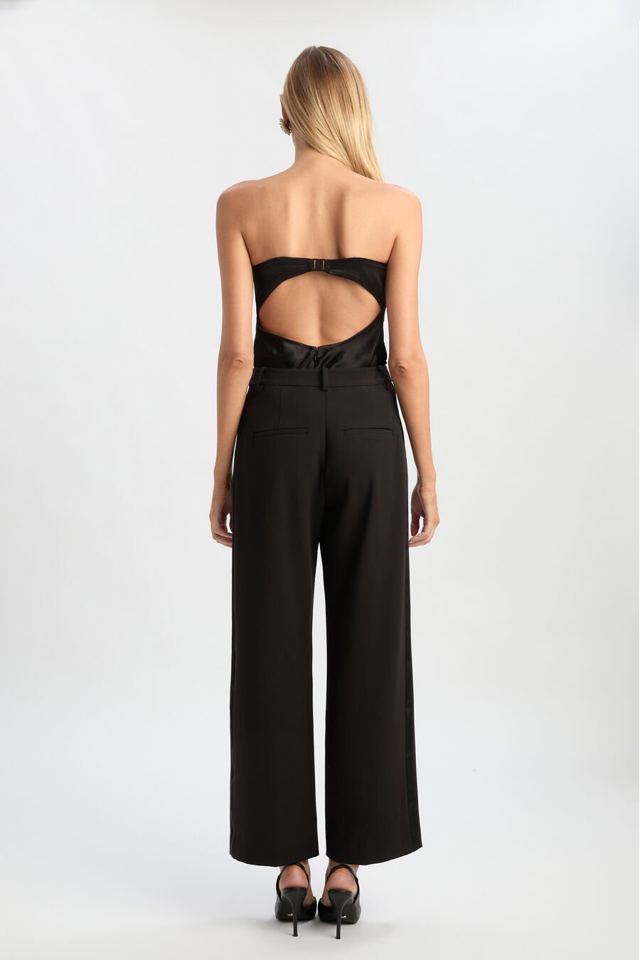 SLOANE SATIN DETAIL PANT in colour BLACK