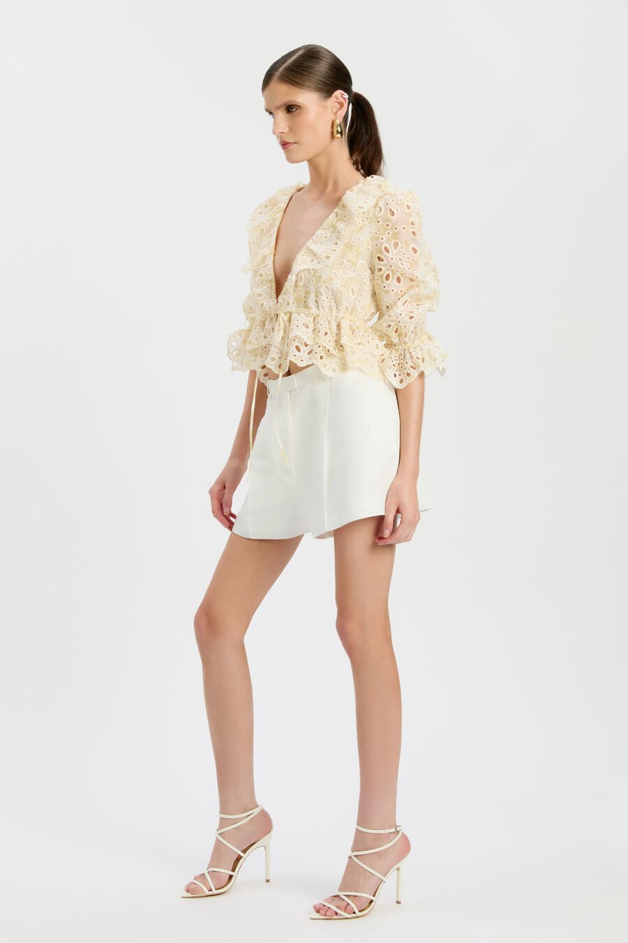 Naomi Drawcord Broderie Blouse