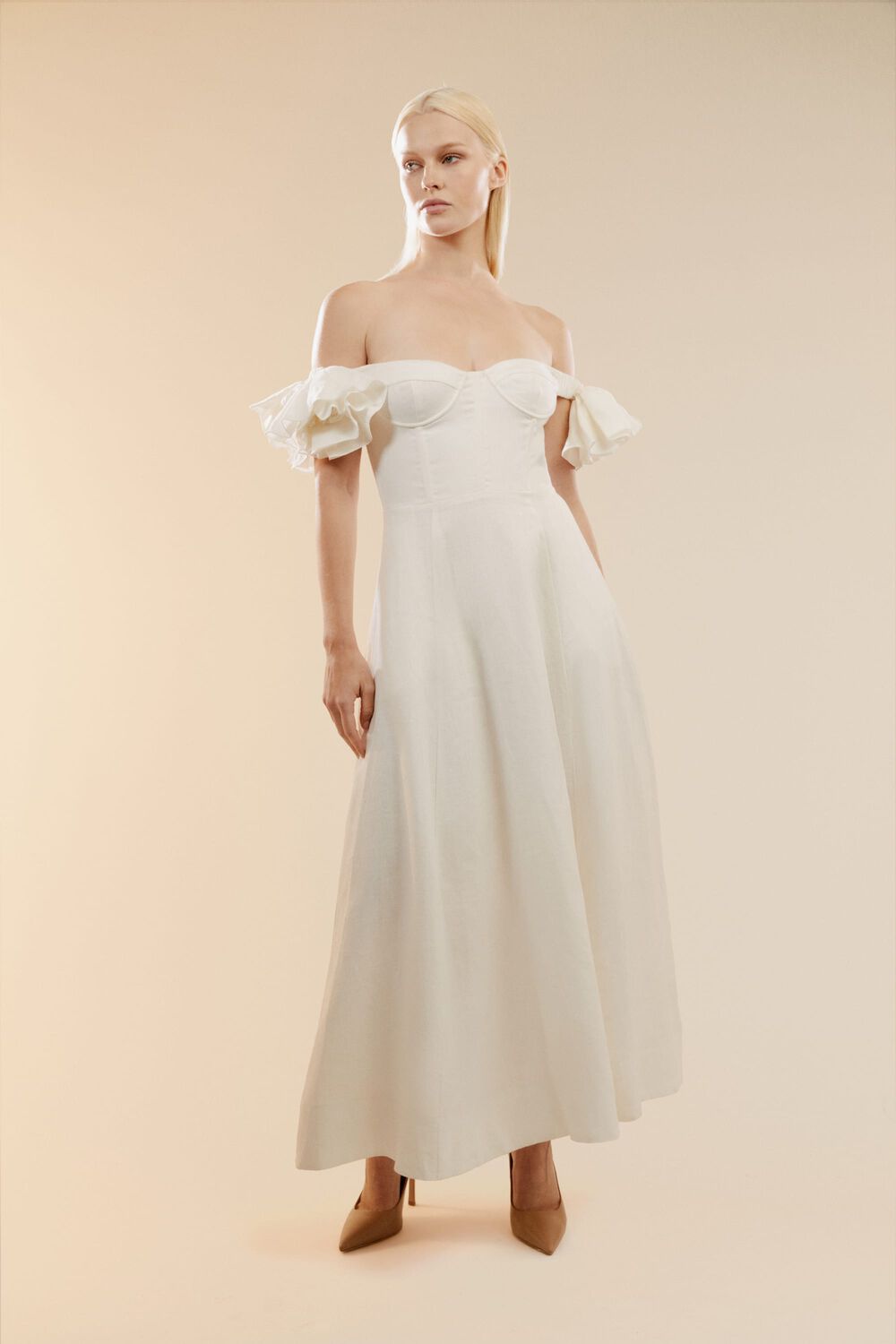 SIGMA MIDI DRESS in colour BRIGHT WHITE