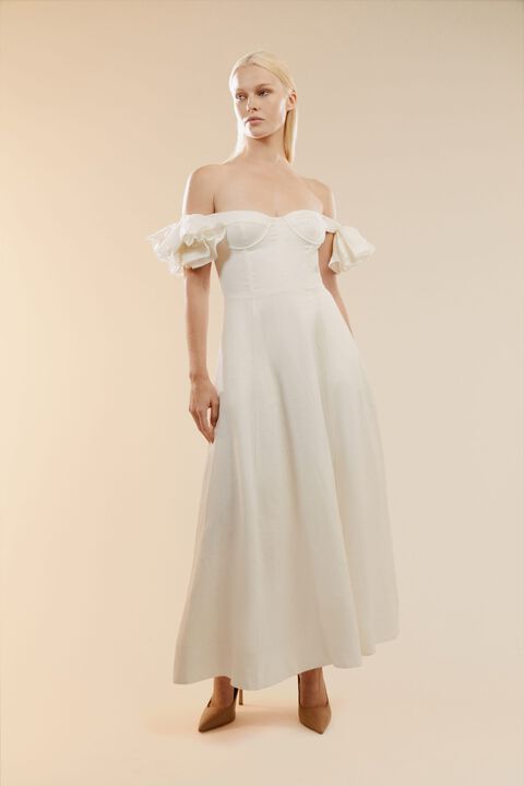 SIGMA MIDI DRESS in colour BRIGHT WHITE