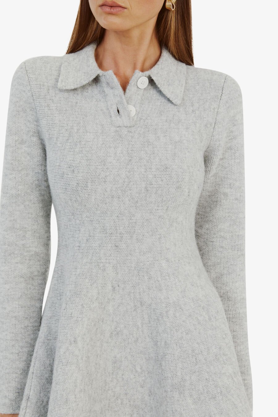 LEXTER LONG SLEEVE KNIT DRESS in colour DOVE GREY