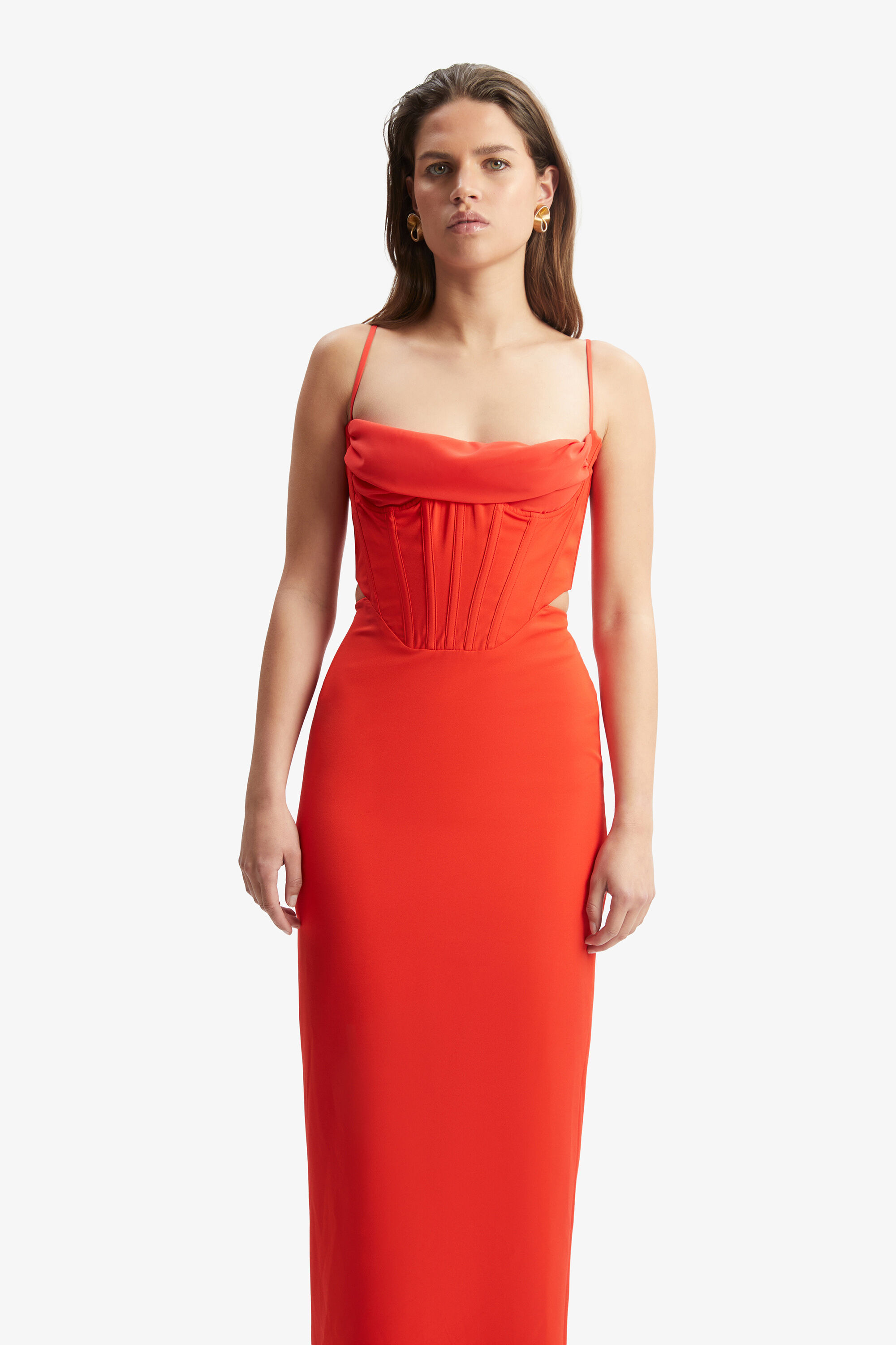 高評価アイテム Martini Midi Dress In Fire Red | Bardot トップス