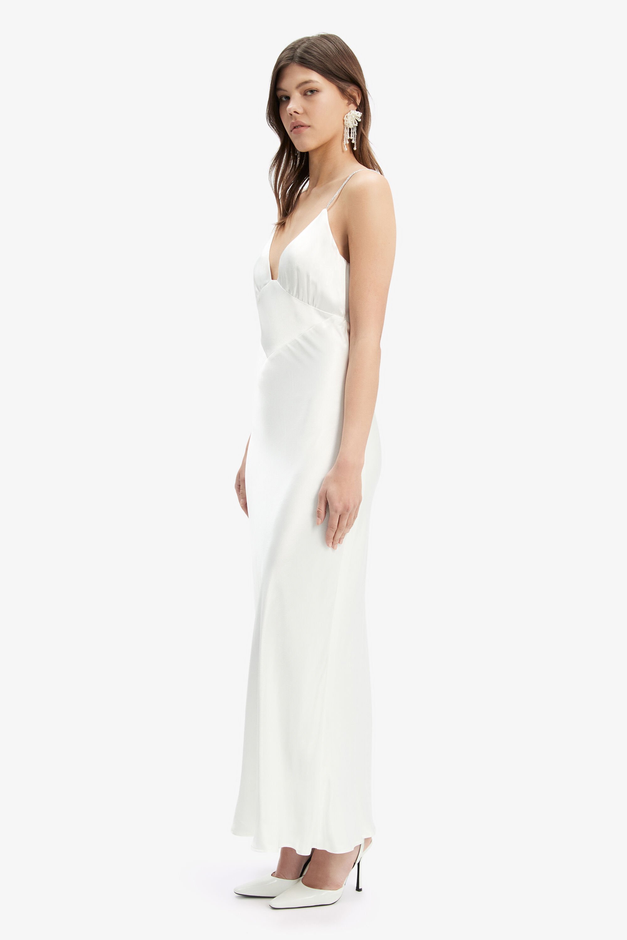 Capri Diamonte Slip Dress In Orchid White | Bardot