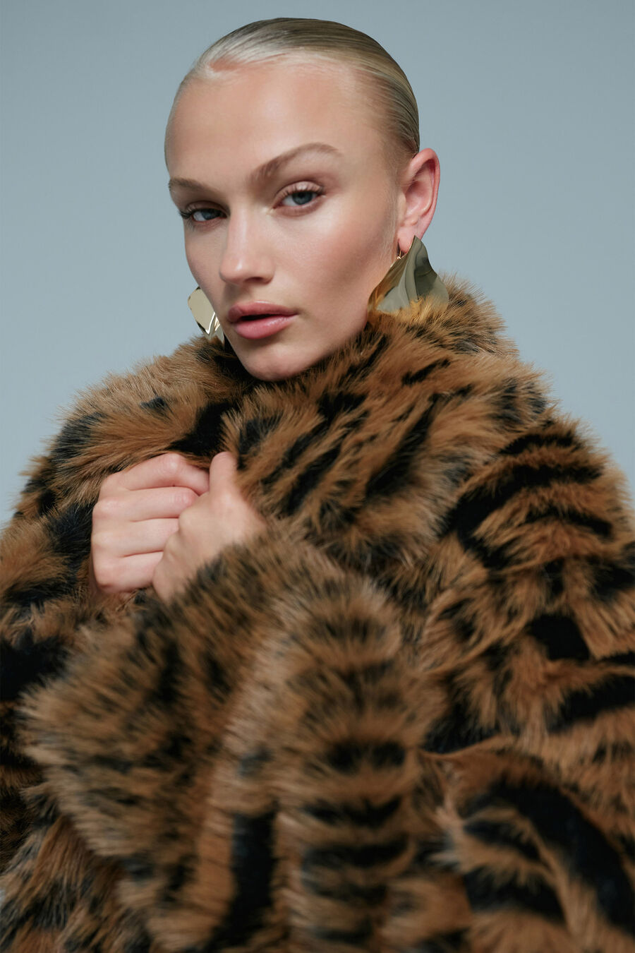 COLETTE FAUX FUR JACKET in colour Animal Print
