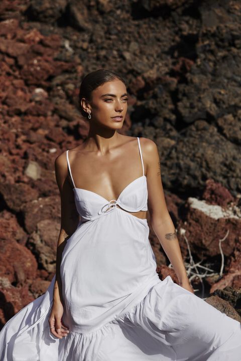 WILLOW MIDI DRESS in colour BRIGHT WHITE