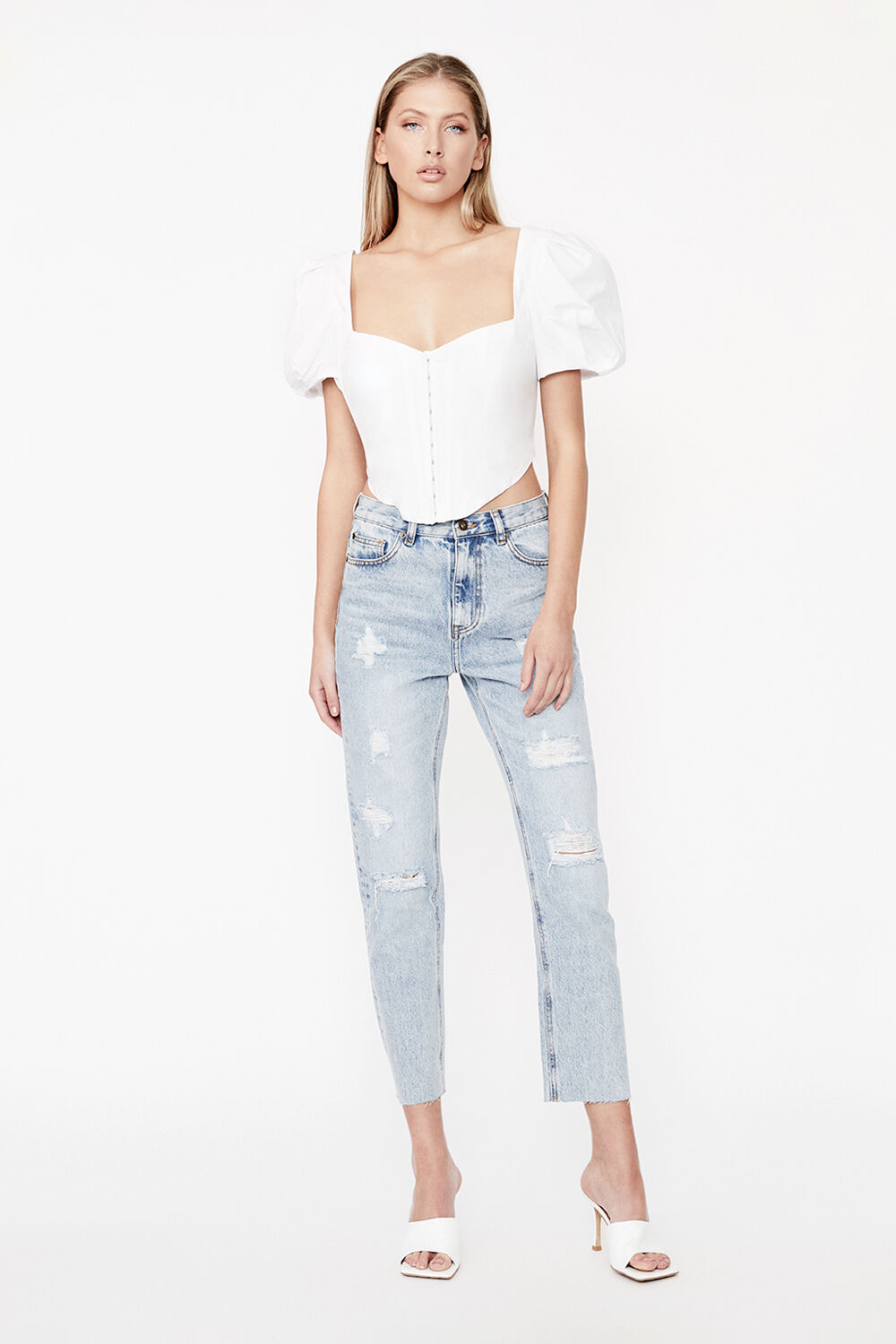 EVELYN CORSET TOP in colour BRIGHT WHITE