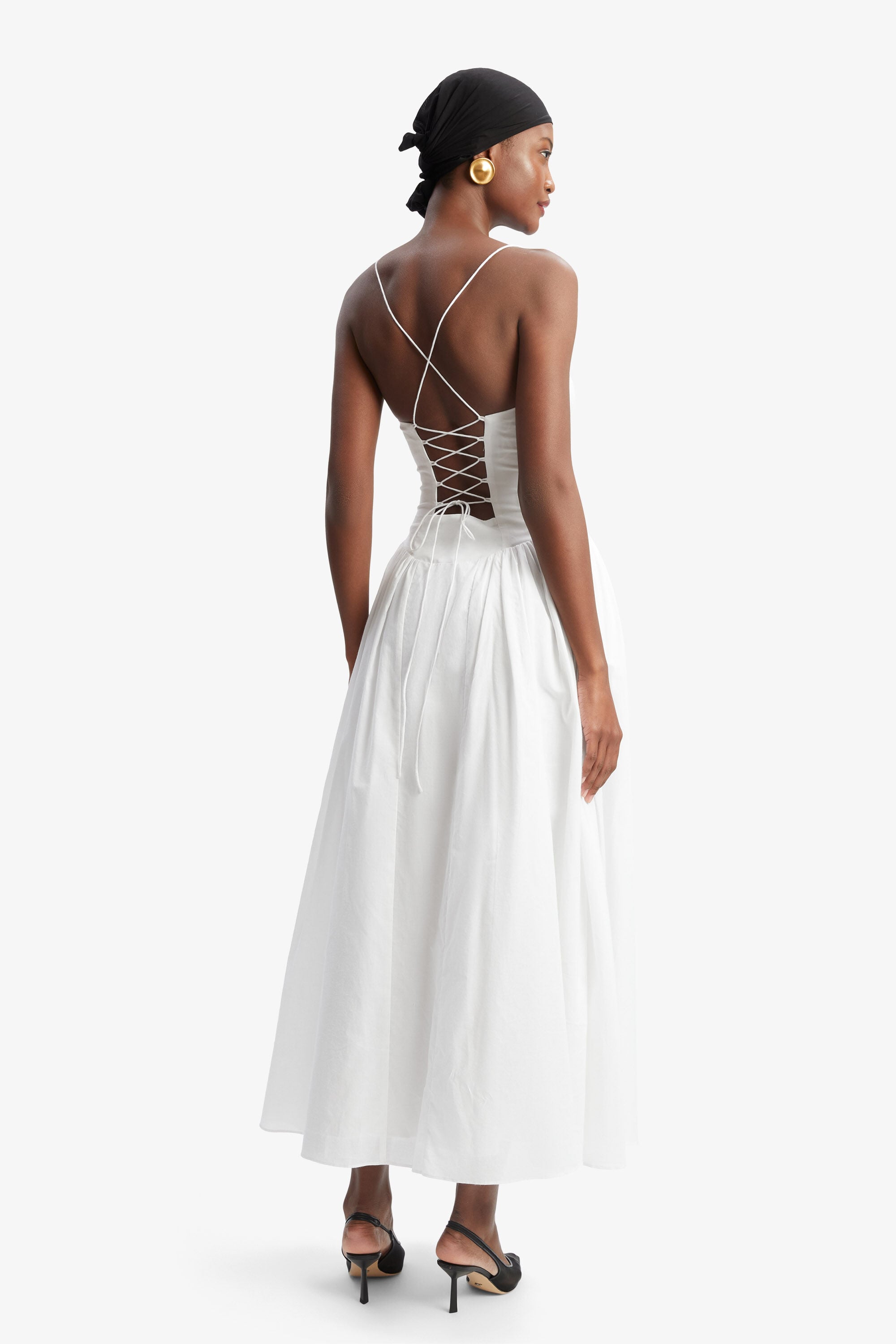 Estie Cotton Maxi Dress In Orchid White | Bardot