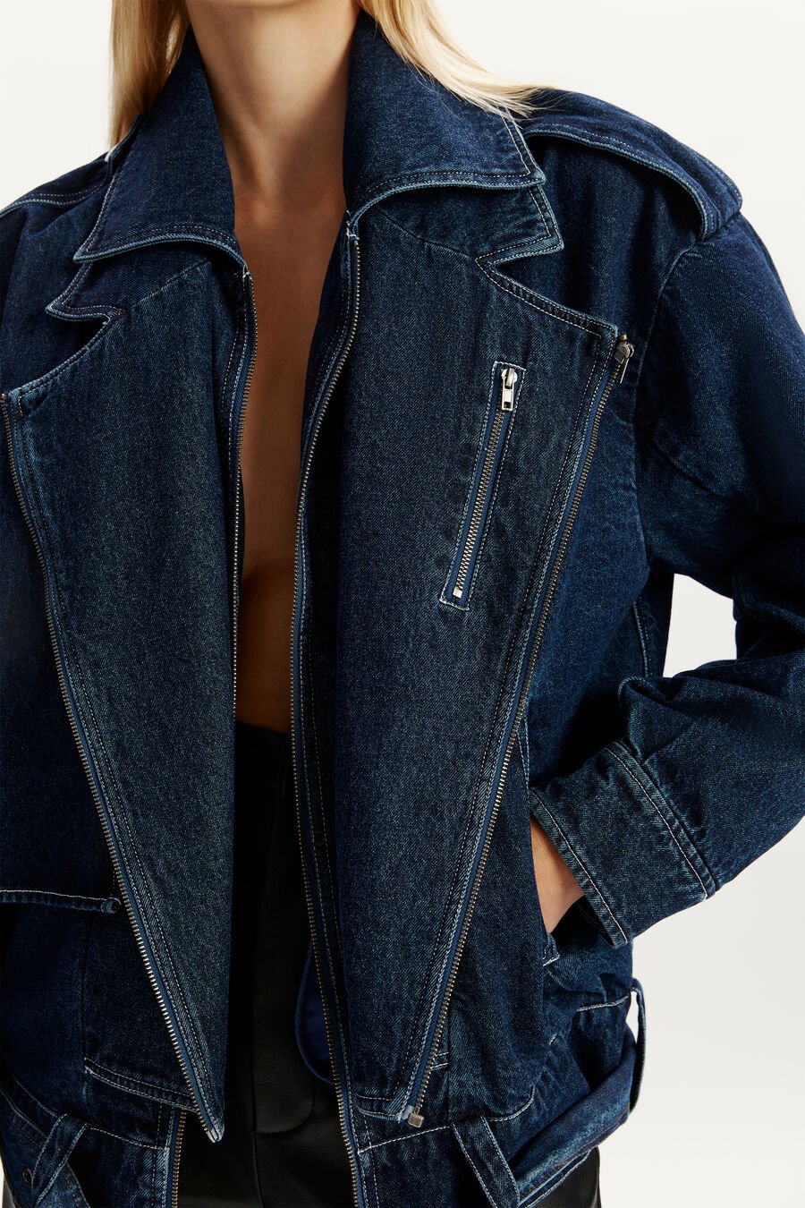 KAVI OVERSIZED DENIM JACKET in colour DARKDENIM
