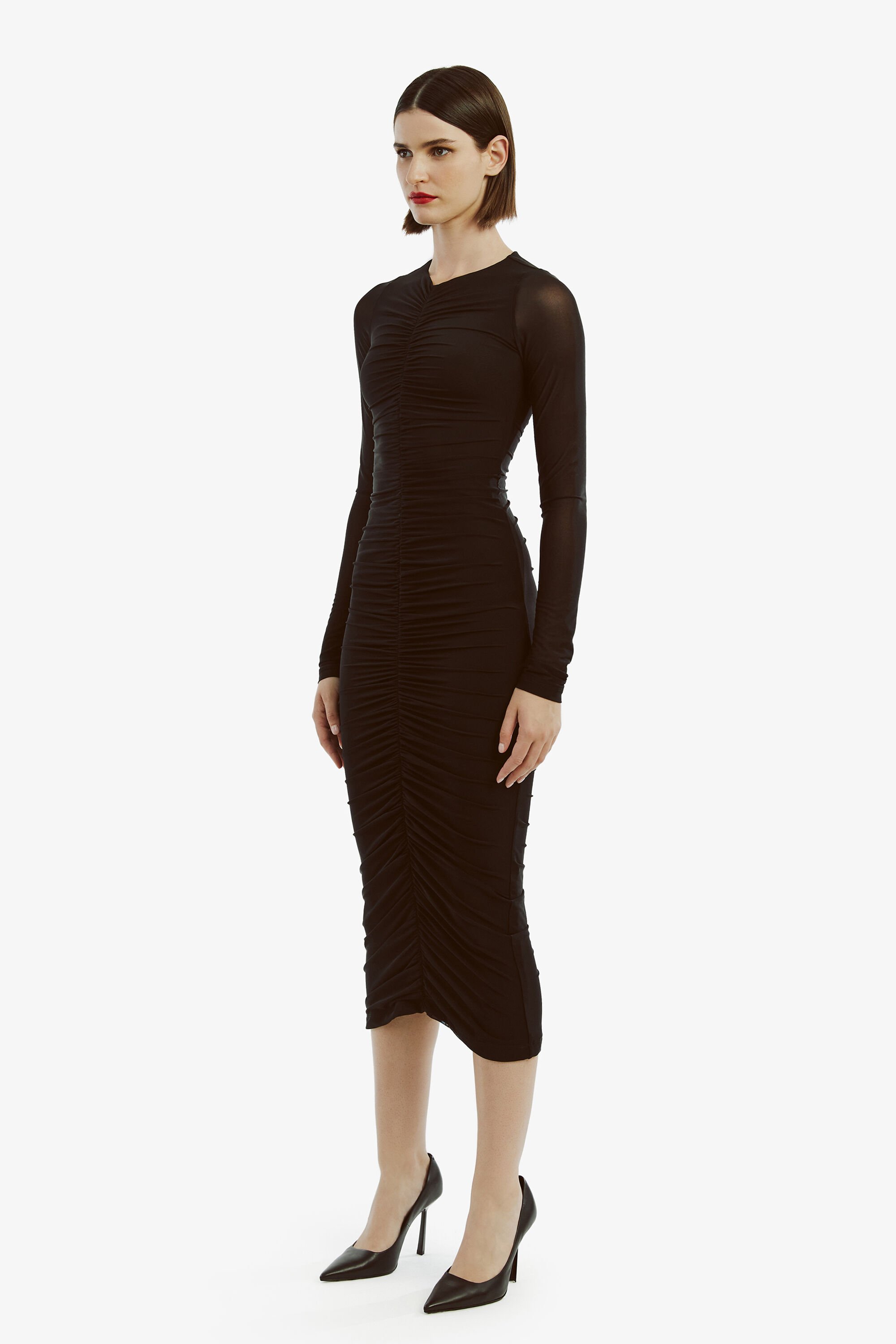 Jaya Mesh Maxi Dress In Black | Bardot