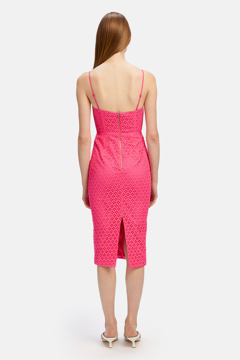 CHARLEY MIDI LACE DRESS in colour BEETROOT PURPLE
