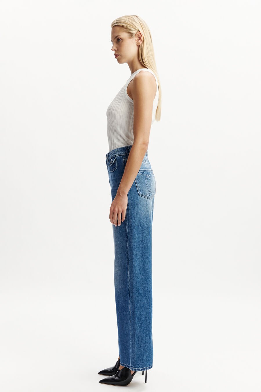 CLAUDINA WIDE LEG JEAN in colour DARKDENIM