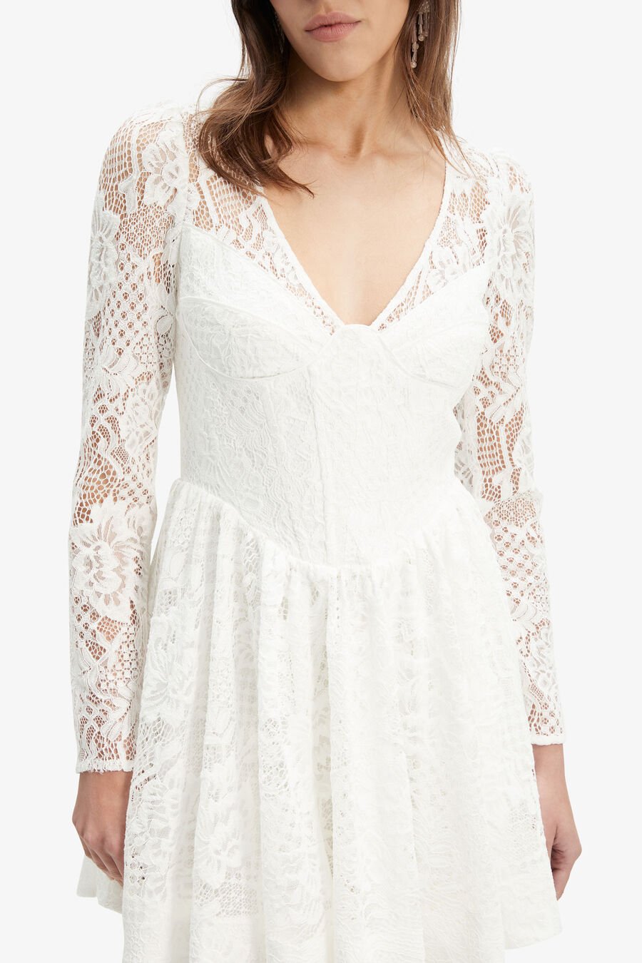 ELLIE LACE CORSET DRESS in colour IVORY