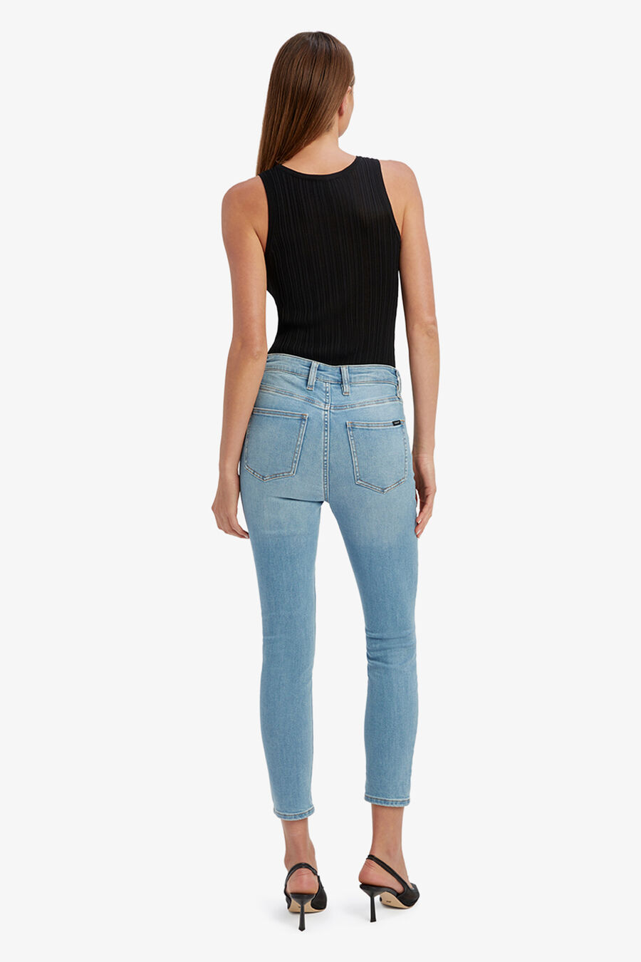KHLOE HI CROP JEANS in colour Light Denim