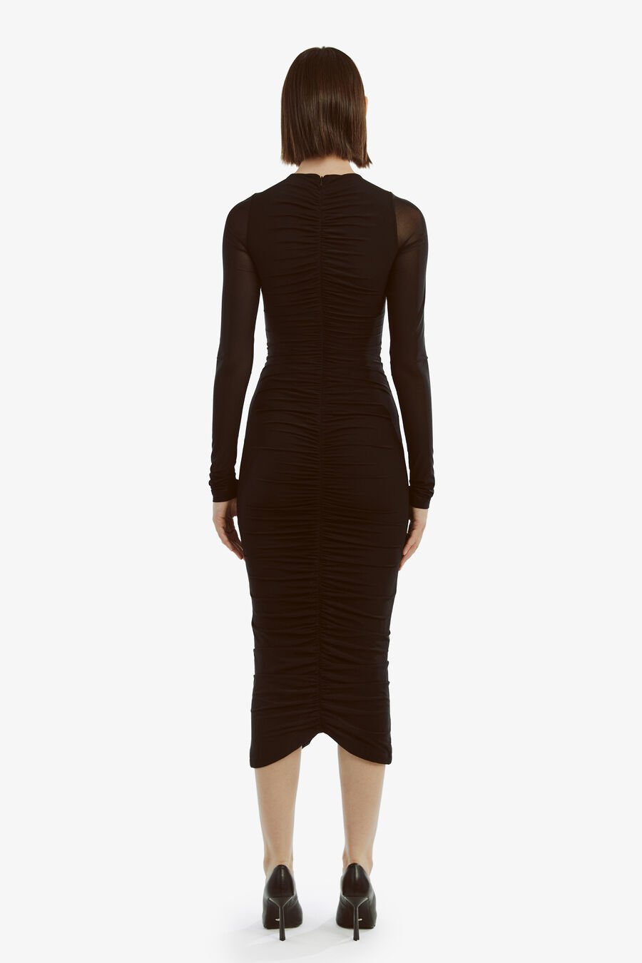 JAYA MESH MAXI DRESS in colour BLACK